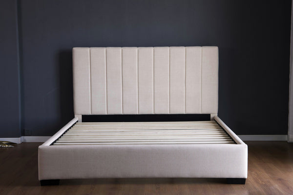 Bed Frame & Mattress Bundle (Super King, King, Queen) - Camilla Coastal Luxe (Beige Linen)