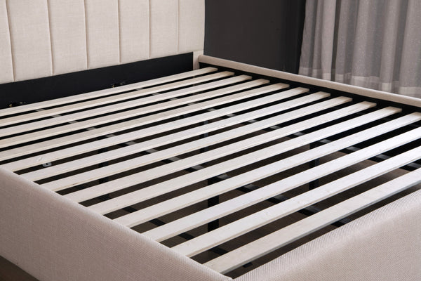 Bed Frame & Mattress Bundle (Super King, King, Queen) - Camilla Coastal Luxe (Beige Linen)