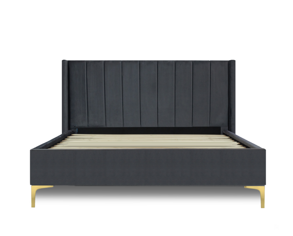 Bed Frame and Mattress Bundle (Super King, King, Queen, Double) - Mayfair Charcoal Velvet Bundle