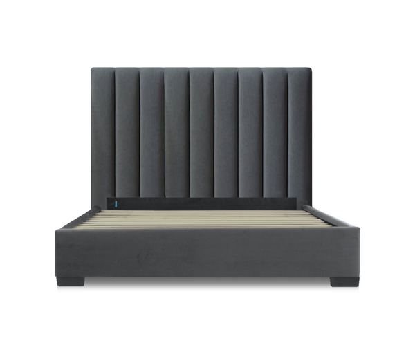 Extra Tall Bed Frame (Super King, King, Queen) - Rosalie Grande Charcoal Velvet (Gold or Black Legs)