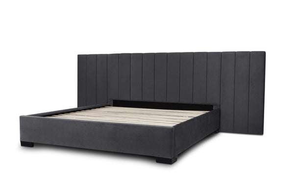 Extended Bed Frame & Mattress Bundle (Super King, King, Queen, Double) - Mayfair Charcoal Velvet