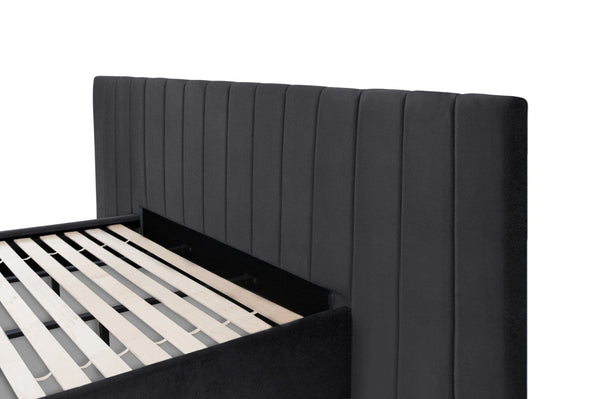 Extended Bed Frame & Mattress Bundle (Super King, King, Queen, Double) - Mayfair Charcoal Velvet