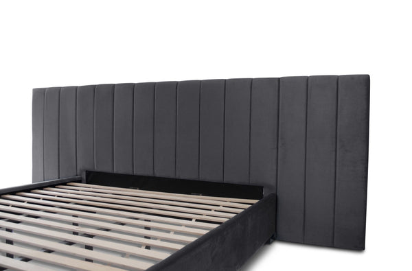Extended Bed Frame (Super King, King, Queen, Double) - Mayfair Charcoal Velvet