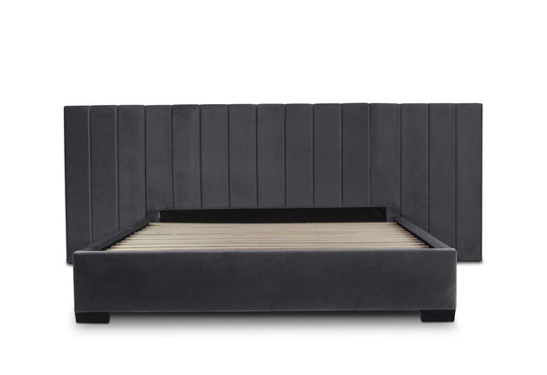 Extended Bed Frame (Super King, King, Queen, Double) - Mayfair Charcoal Velvet