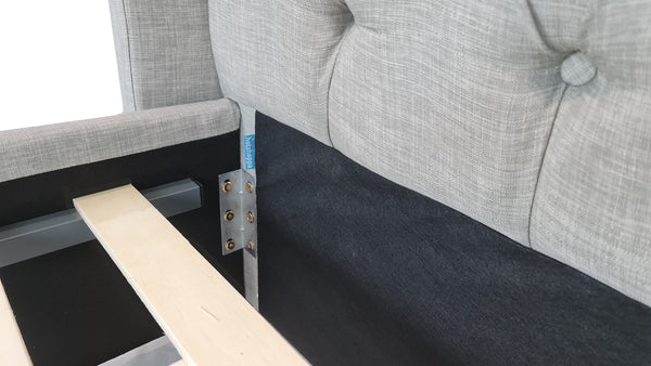 Bed Frame (Super King, King, Queen) - Milano Royale (Light Grey Fabric)