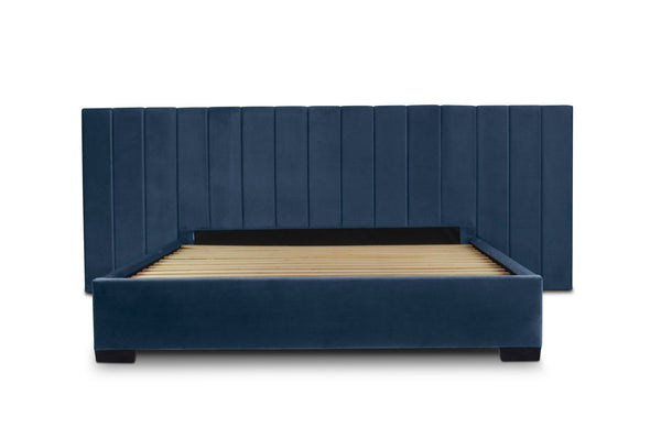 Extended Bed Frame (Super King, King, Queen, Double) - Mayfair Blue Velvet