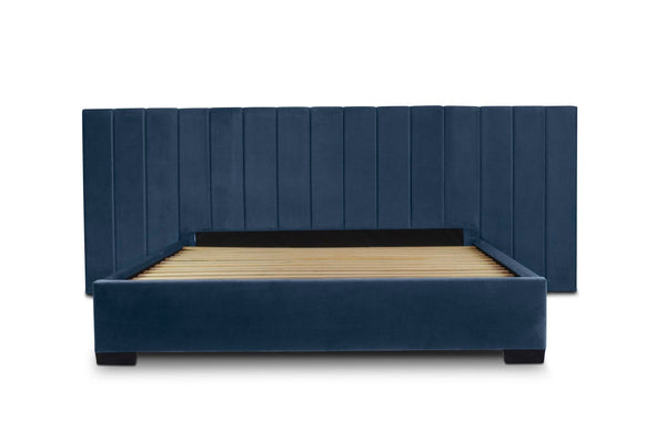 Extended Bed Frame & Mattress Bundle (Super King, King, Queen, Double) - Mayfair Blue Velvet