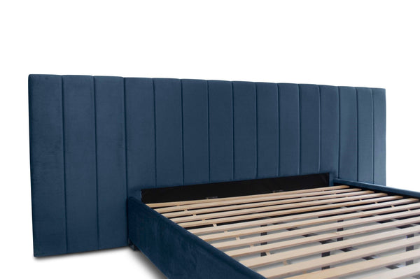 Extended Bed Frame & Mattress Bundle (Super King, King, Queen, Double) - Mayfair Blue Velvet