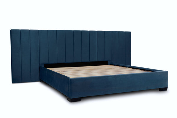 Extended Bed Frame & Mattress Bundle (Super King, King, Queen, Double) - Mayfair Blue Velvet