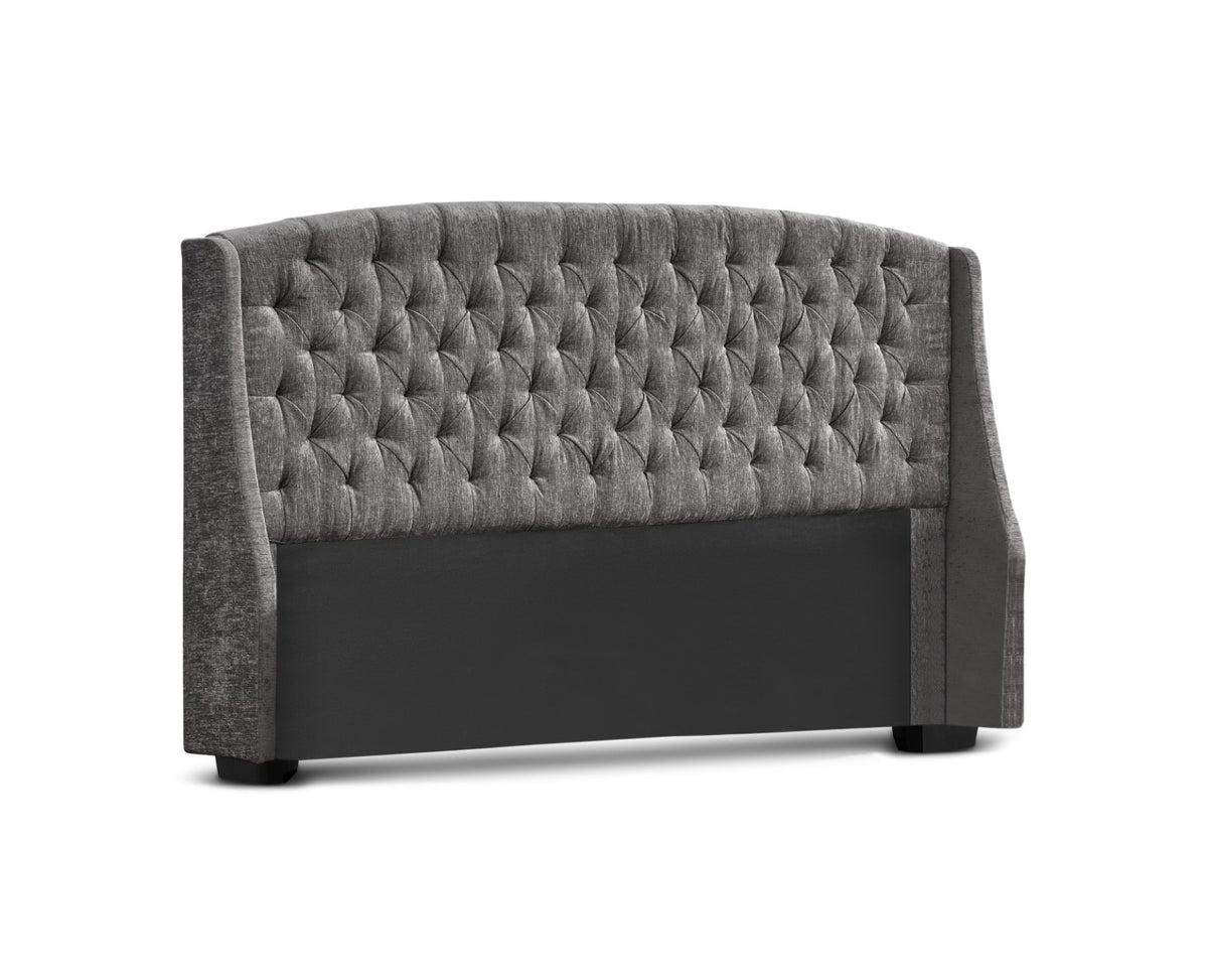 Bed Head Winged Headboard (Super King, King, Queen) - Hampton Elite (Chenille Silver)