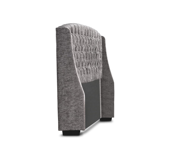Bed Head Winged Headboard (Super King, King, Queen) - Hampton Elite (Chenille Silver)