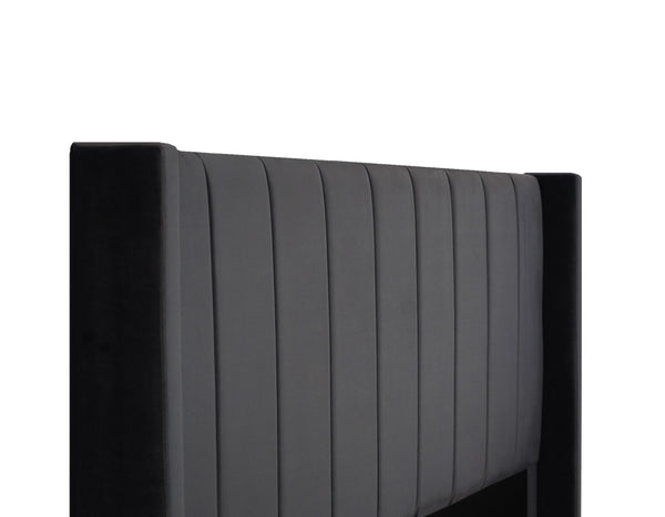 Bed Head Winged Headboard (Super King, King, Queen, Double) - Mayfair Charcoal Velvet