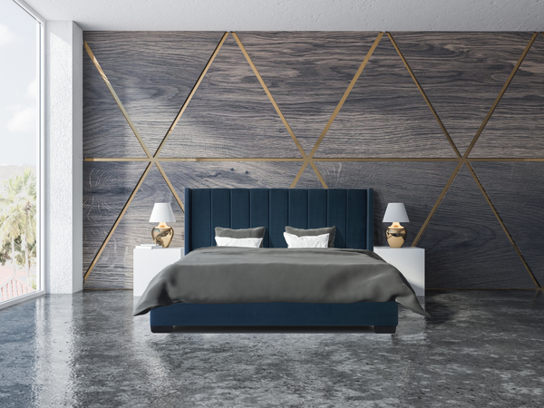 Bed Frame (Super King, King, Queen, Double) - Mayfair Blue Velvet