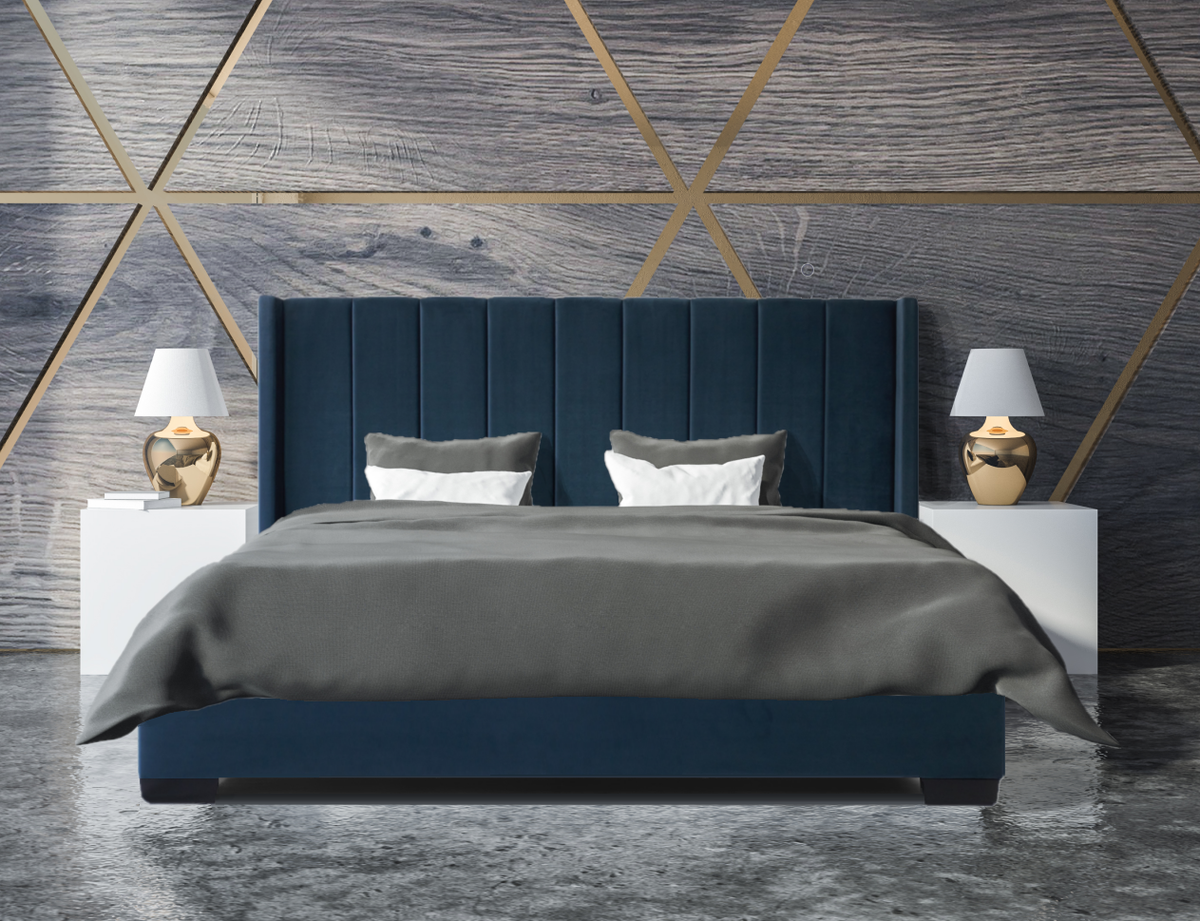 Bed Frame and Mattress Bundle (Super King, King, Queen, Double) - Mayfair Blue Velvet Bundle