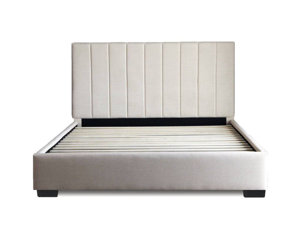 *NEW* Coastal Luxe Linen Bed Frame (Super King, King, Queen) - Sandy Beige