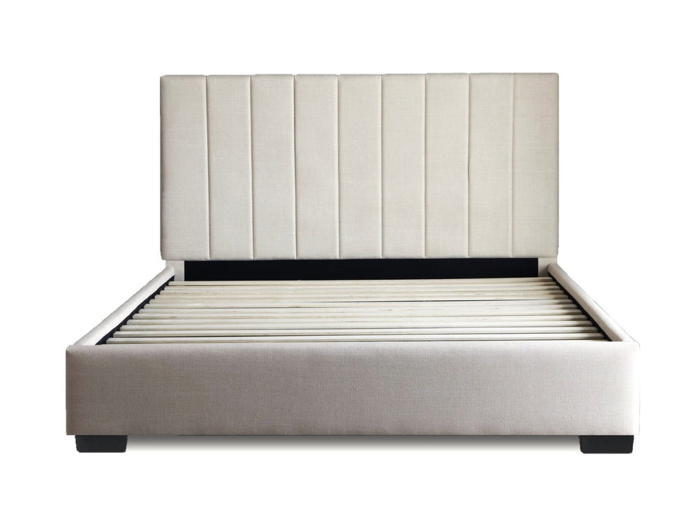 *NEW* Coastal Luxe Linen Bed Frame (Super King, King, Queen) - Sandy Beige