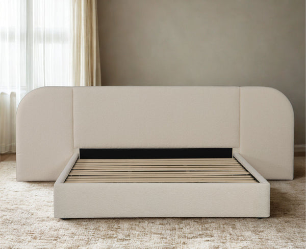 Extended Bed Frame & Mattress Bundle (Super King, King, Queen) - Sophie Ivory Bouclé