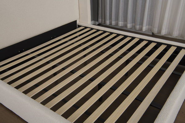 Winged Bed Frame (Super King, King, Queen) - Sophie Warm-Ivory Bouclé