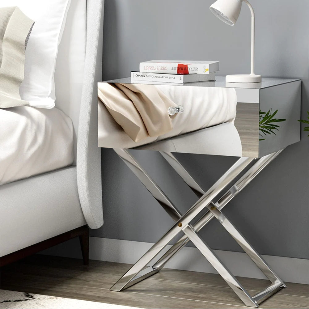 Isabell Cross-Leg Mirror Bedside Table