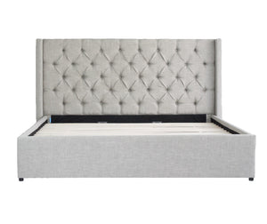 Bed Frame (Super King, King, Queen) - Milano Royale Light Grey Fabric