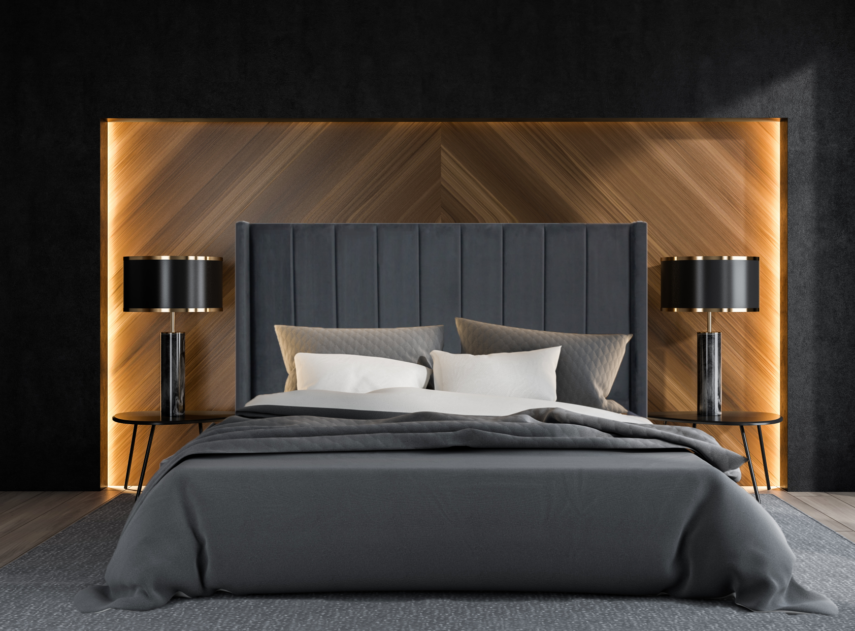 Charcoal discount king bed