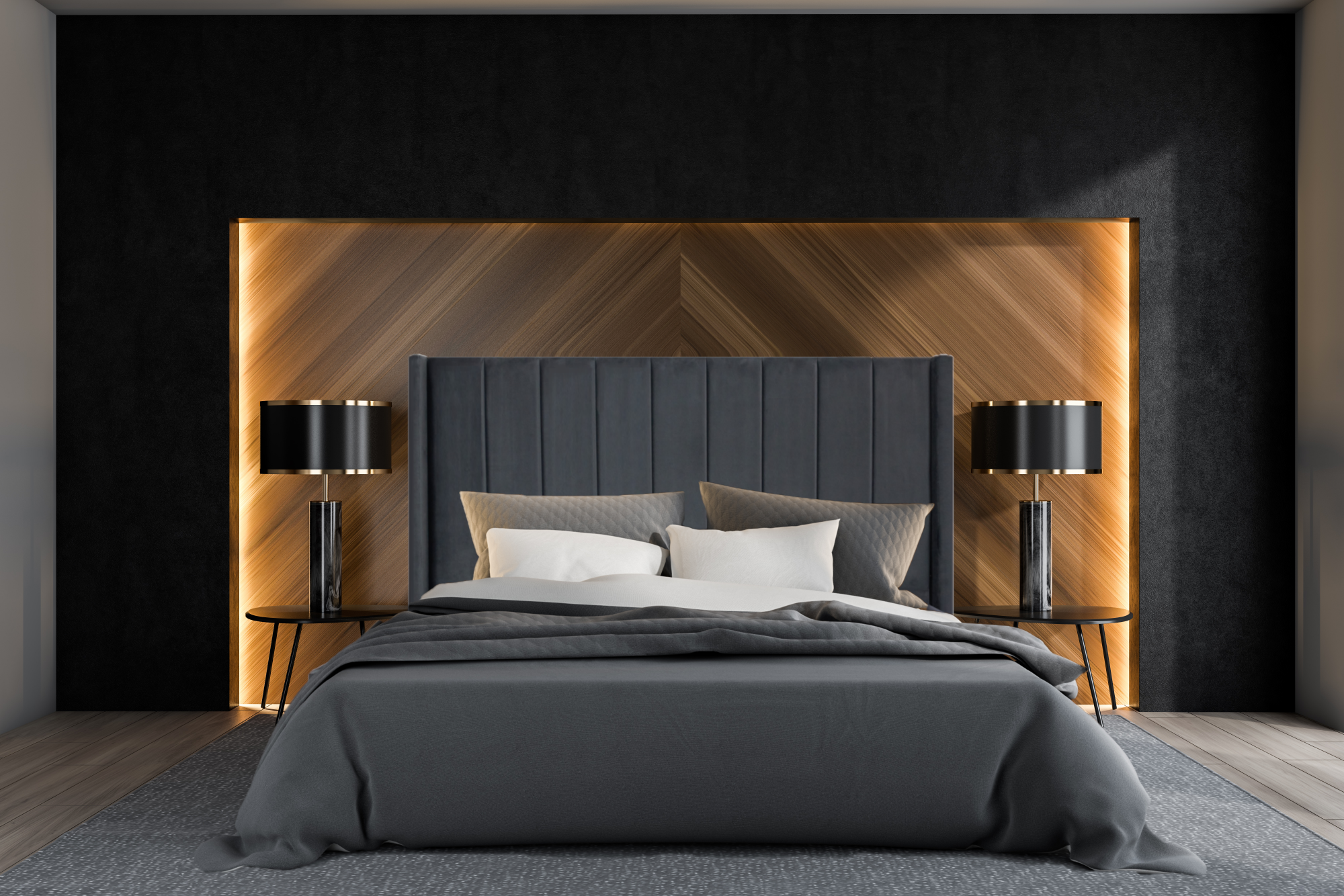 Charcoal online bed frame