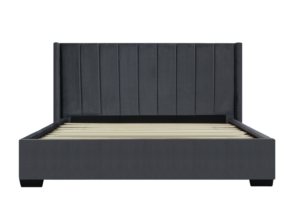 Bed Frame (Super King, King, Queen, Double) - Mayfair Velvet Charcoal