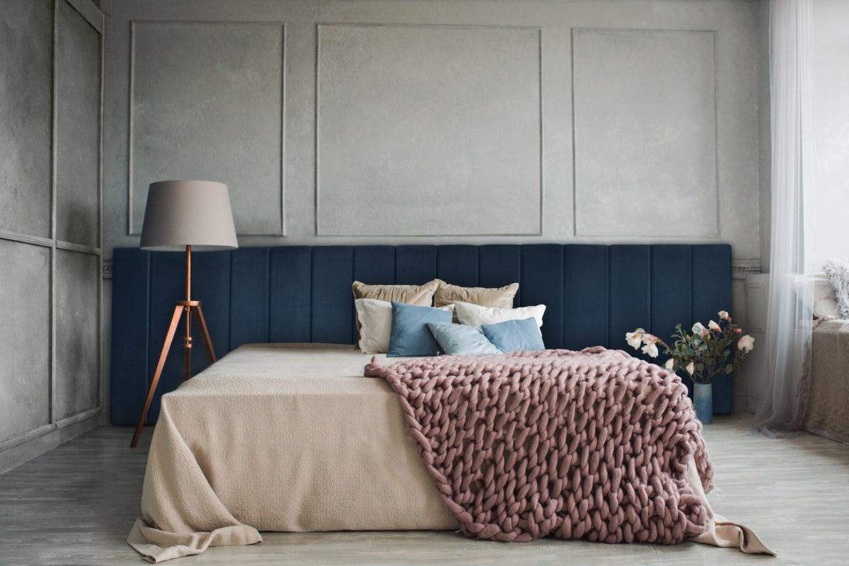 Extended Bed Frame (Super King, King, Queen, Double) - Mayfair Blue Ve ...
