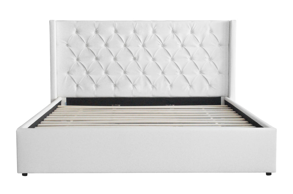 Bed Frame (Super King, King, Queen) - Milano Royale White Leather